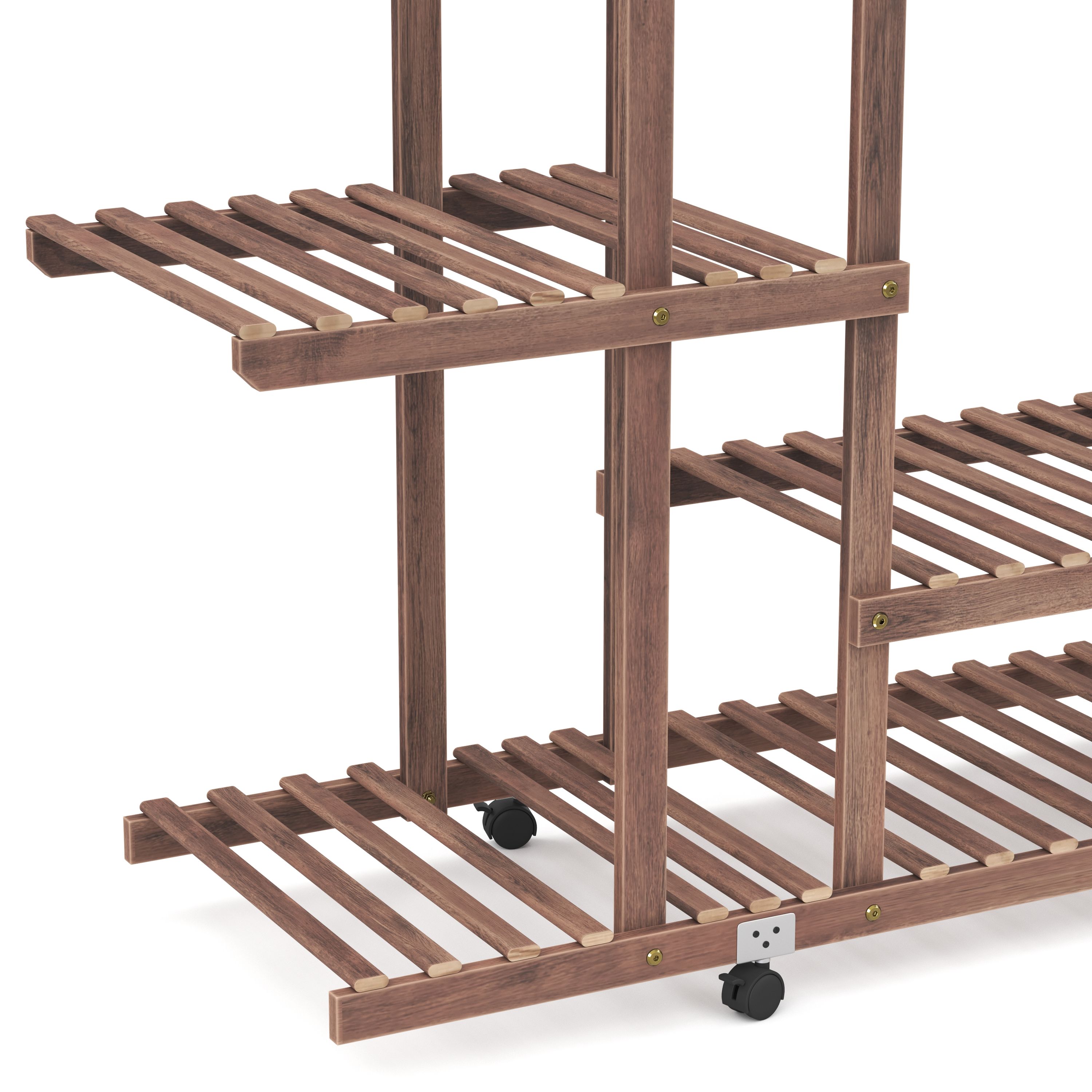 Pflanzenregal Holz 114 x 33 x 80 cm natur