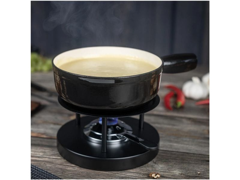 Kuhn Rikon Fondue-Caquelon Induktion Beige/Schwarz Fonduepfanne