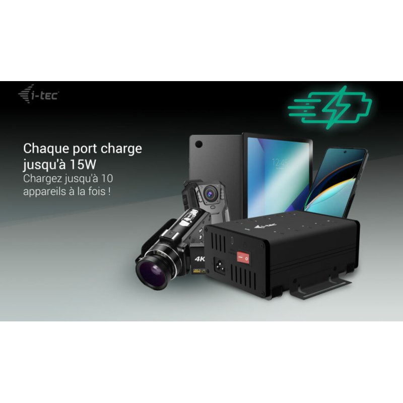 i-tec USB-C/USB-A Metal Charging + data HUB, 15W per port, 10x USB-C