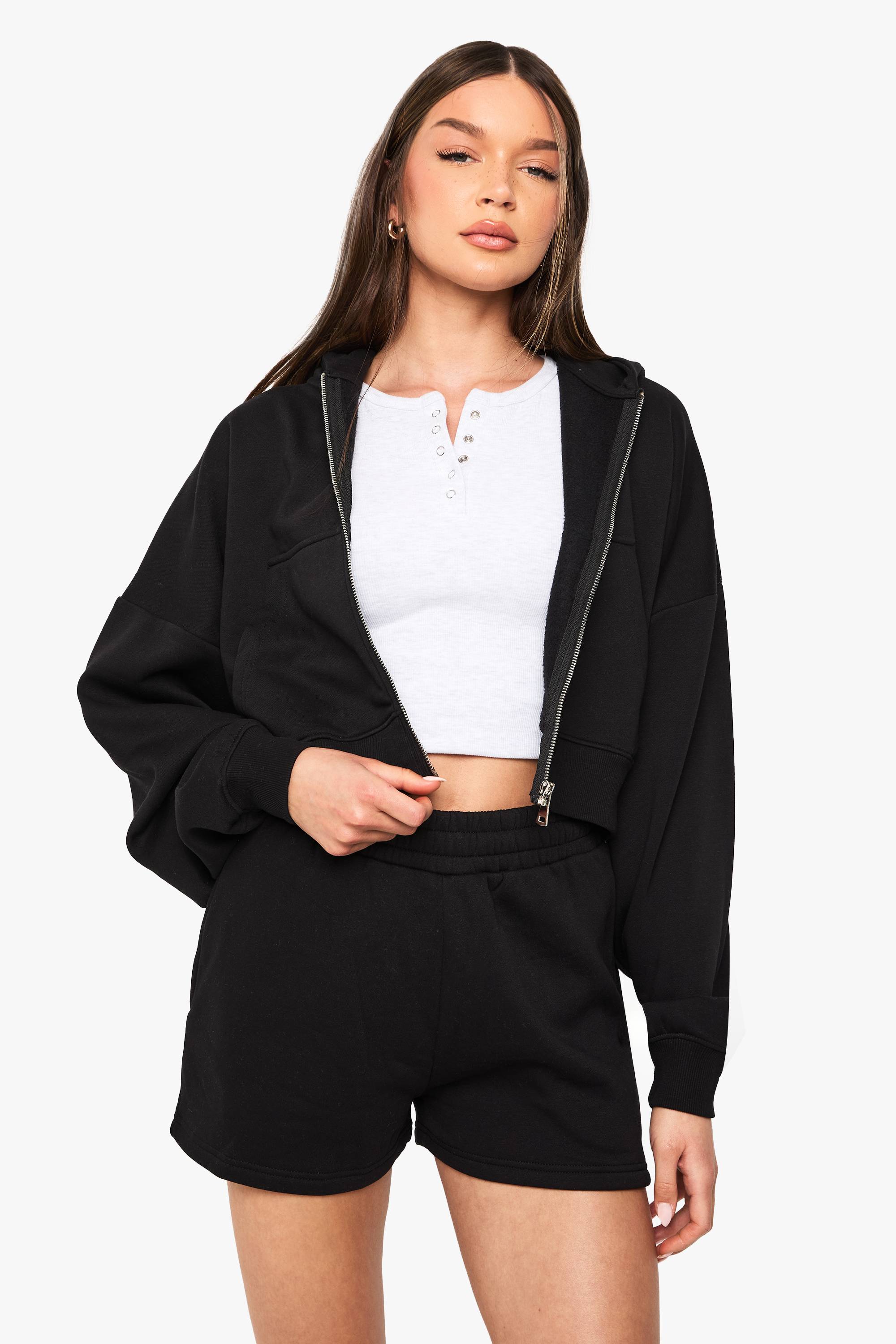 boohoo Short de survêtement taille haute avec cordon de serrage interne