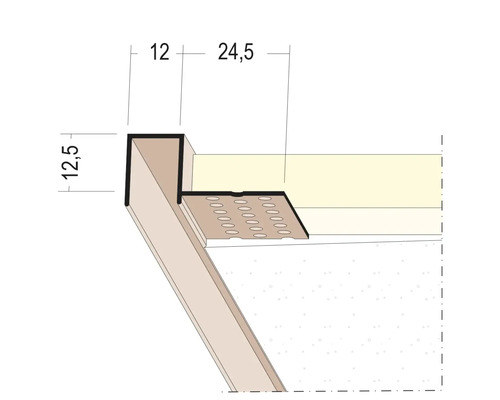 PROTEKTOR Eindprofiel met schaduwvoeg voor gipsplaatconstructie PVC 3050 x 12 mm Bundel = 25 stuks