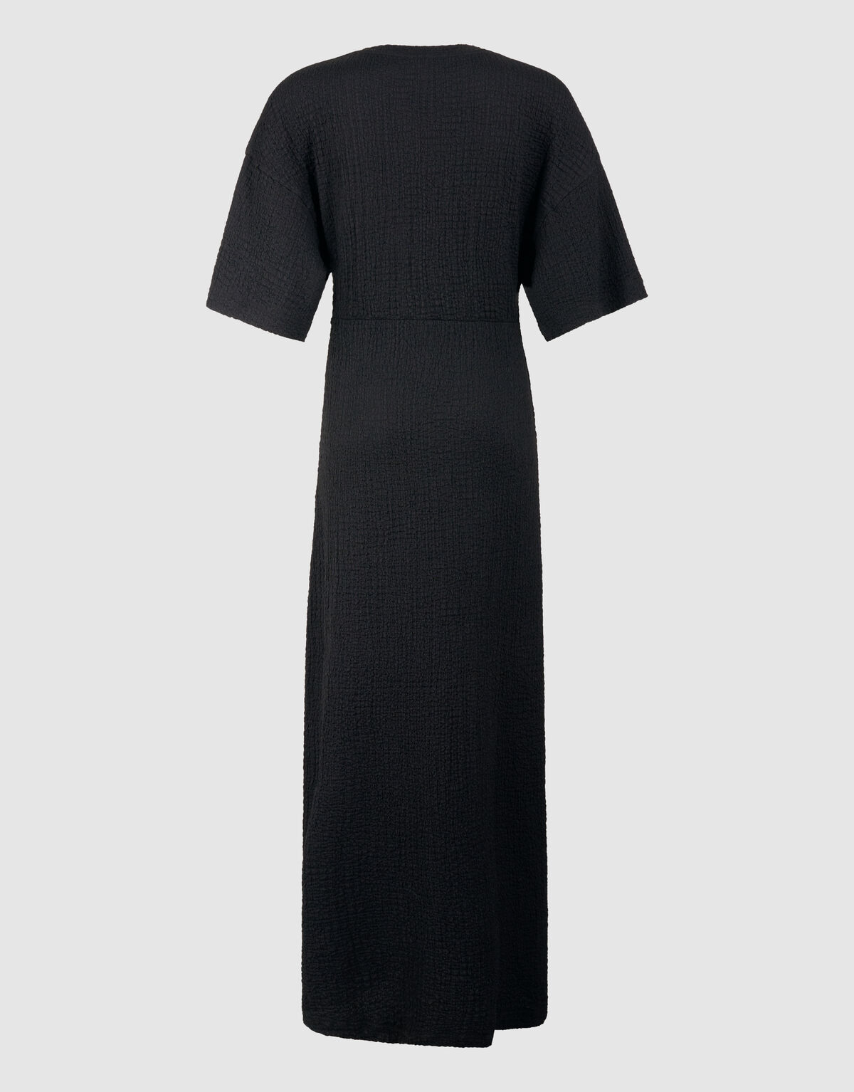 Organic Crinkle Maxi Jurk Zwart