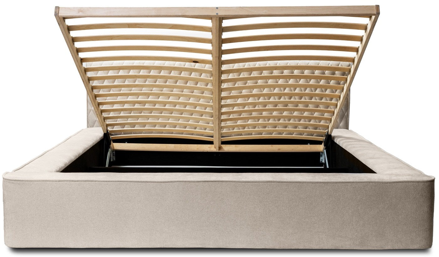 Trae Mobler Azurro 160 x 200 cm Gestoffeerd Bed Beige