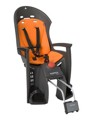 Hamax SIESTA Sykkelsete med Låsbart Rammefeste, Grey/Orange