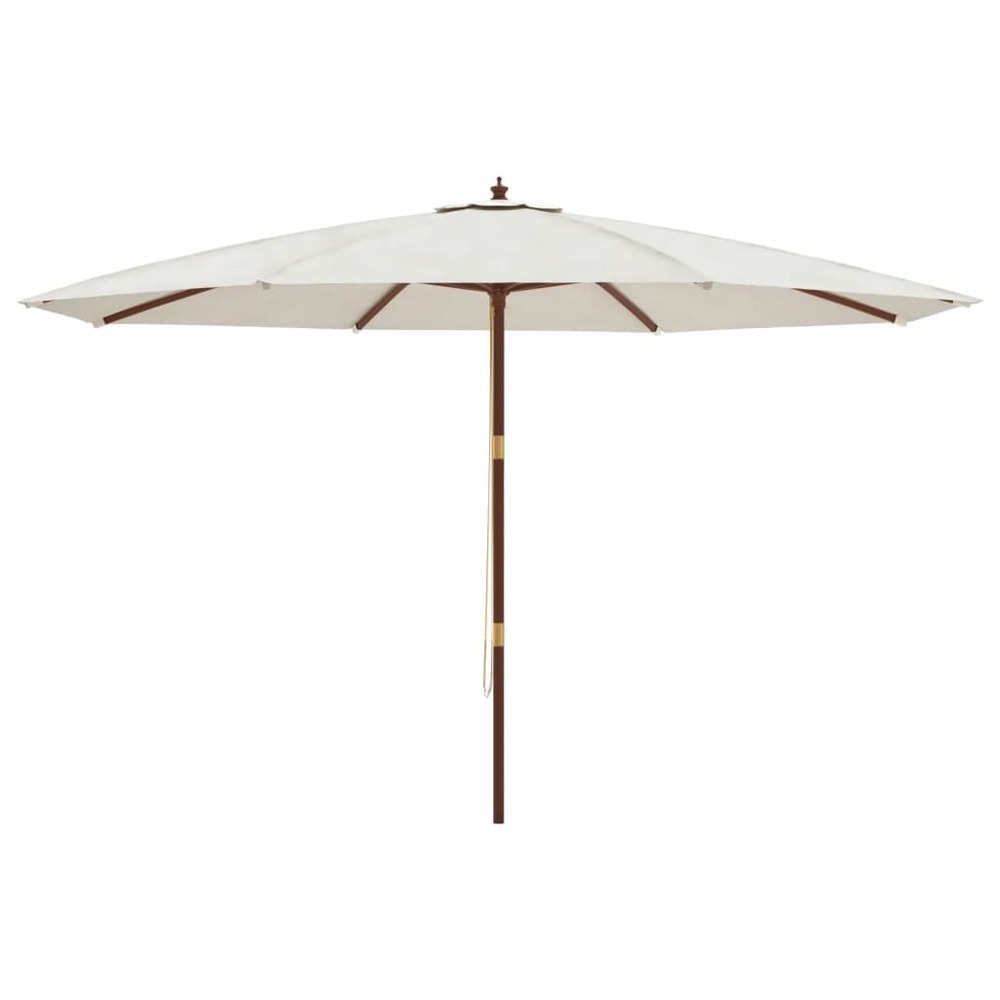 Parasol de jardin avec mât en bois 400 x 273 cm sable