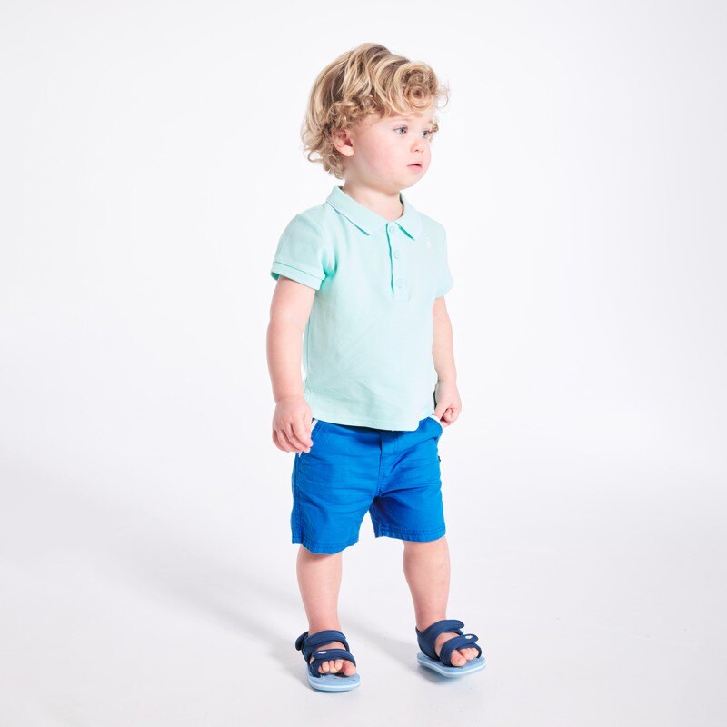 Polo maille piquée uni bleu bébé garçon Bleu