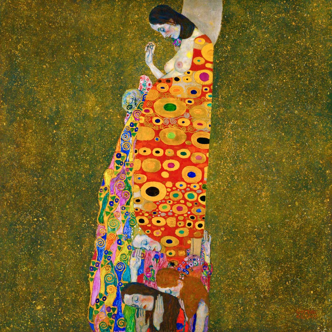 Hoffnung II von Gustav Klimt - Quadratisch