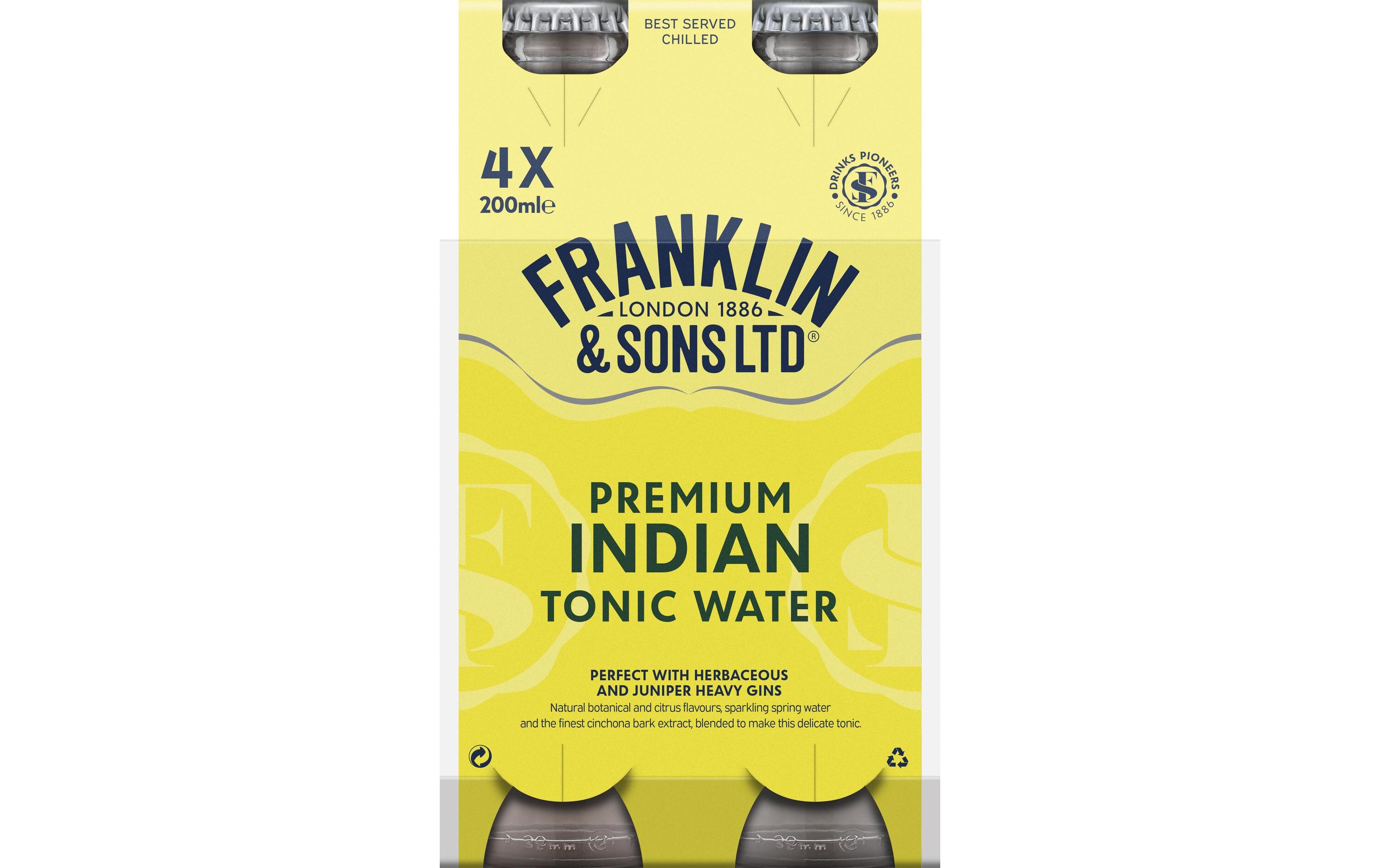 Natural Indian Tonic Water 4 x 200 mlChinin- und kohlensäurehaltiges Erfrischungsgetränk