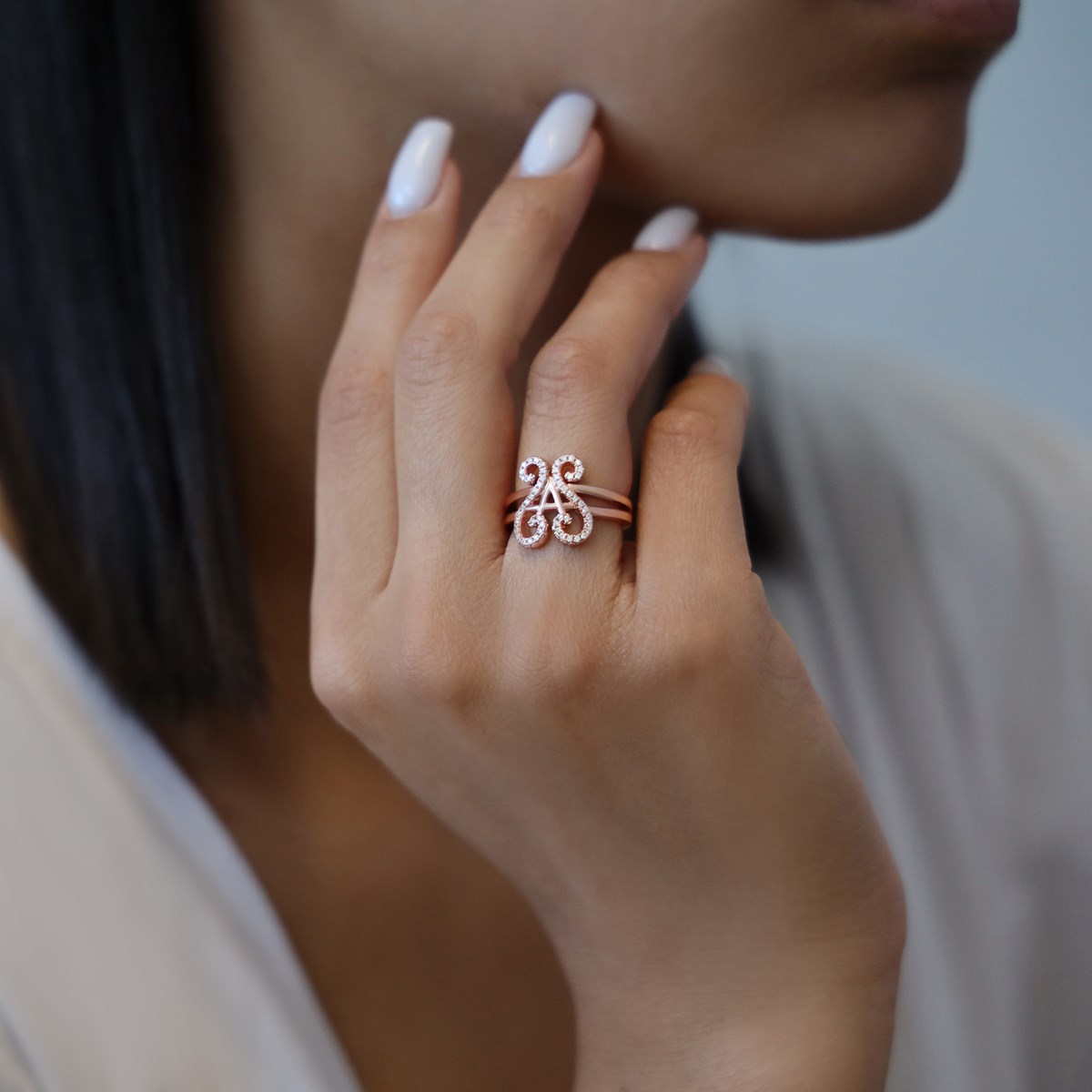 Bague Argent Orus Rose