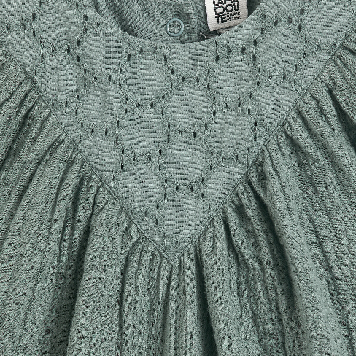 COLEÇÃO LA REDOUTE<br>Blusa em renda dupla tetra e renda inglesa