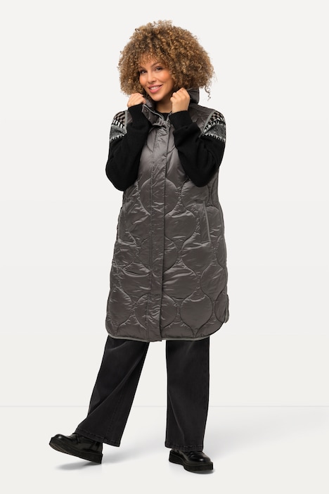 HYPRAR Long-Steppweste, wasserabweisend, 2-Wege-Zipper