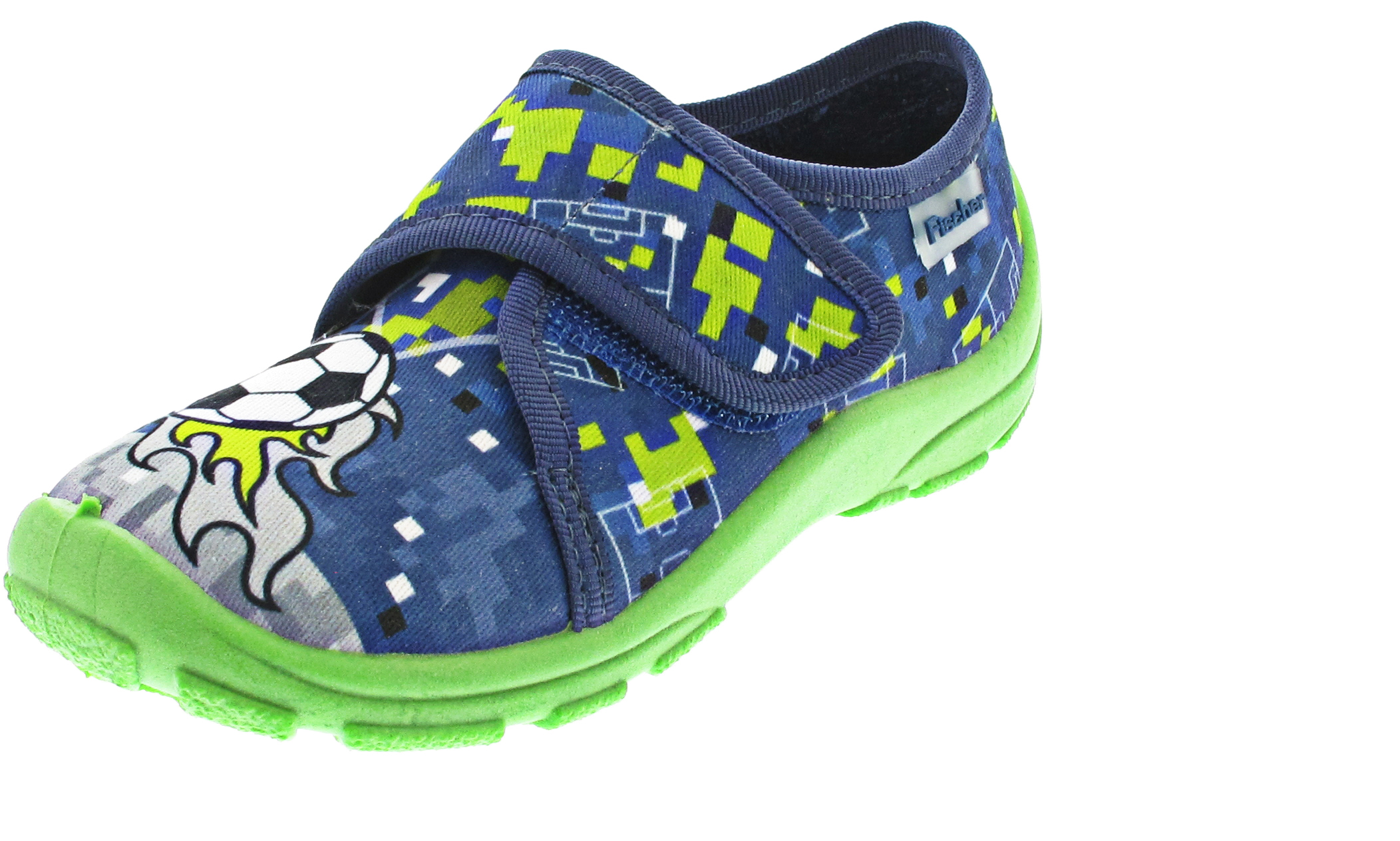 Fischer Markenschuhe Hausschuh blau kombi