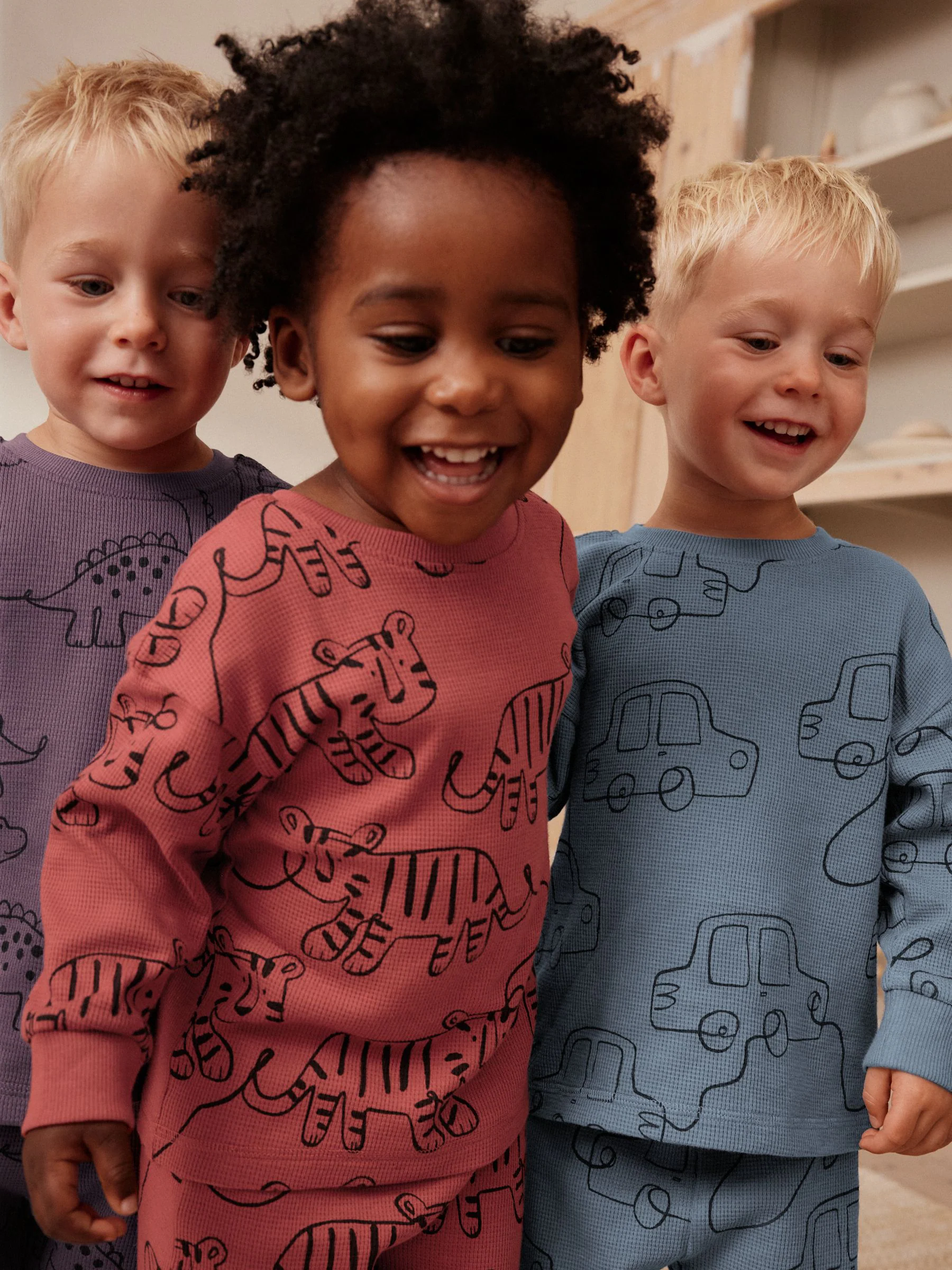 Rood/blauw/paars - Oversized fit Pyjamas 3 Pack (9mths-10yrs)
