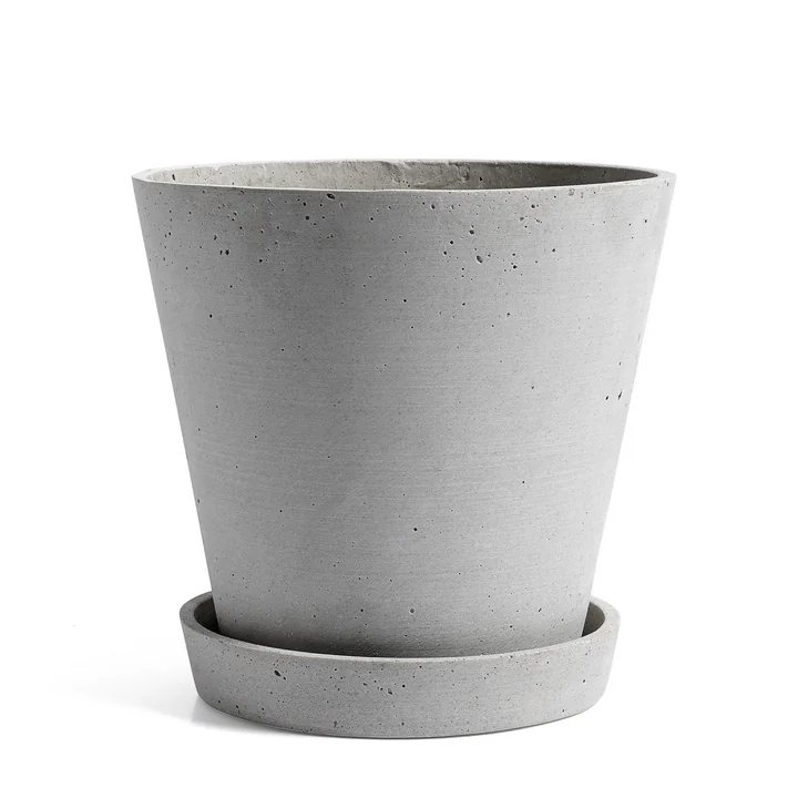 HAY - Blumentopf mit Untersetzer XL, grau