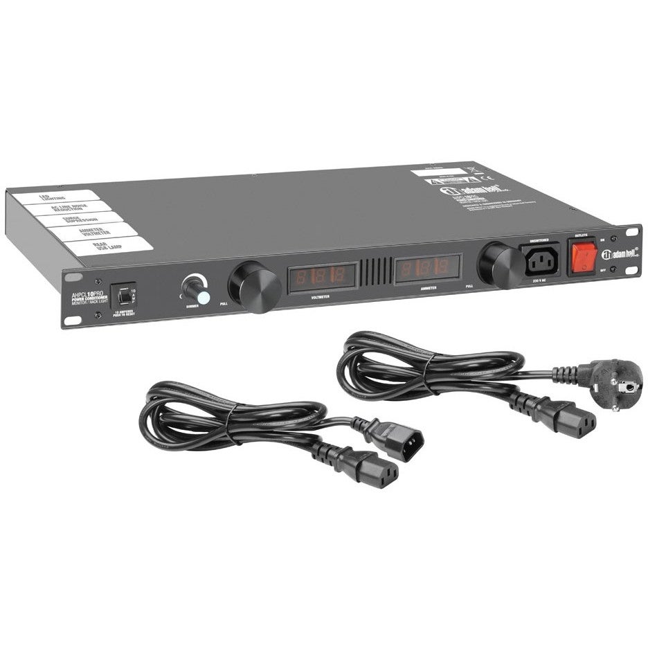 Adam Hall AHPCL10PRO spanningsverdeler met voltmeter+verlichting