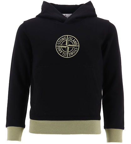 Stone Island Kapuzenpullover - Schwarz m. Matt Armygrün