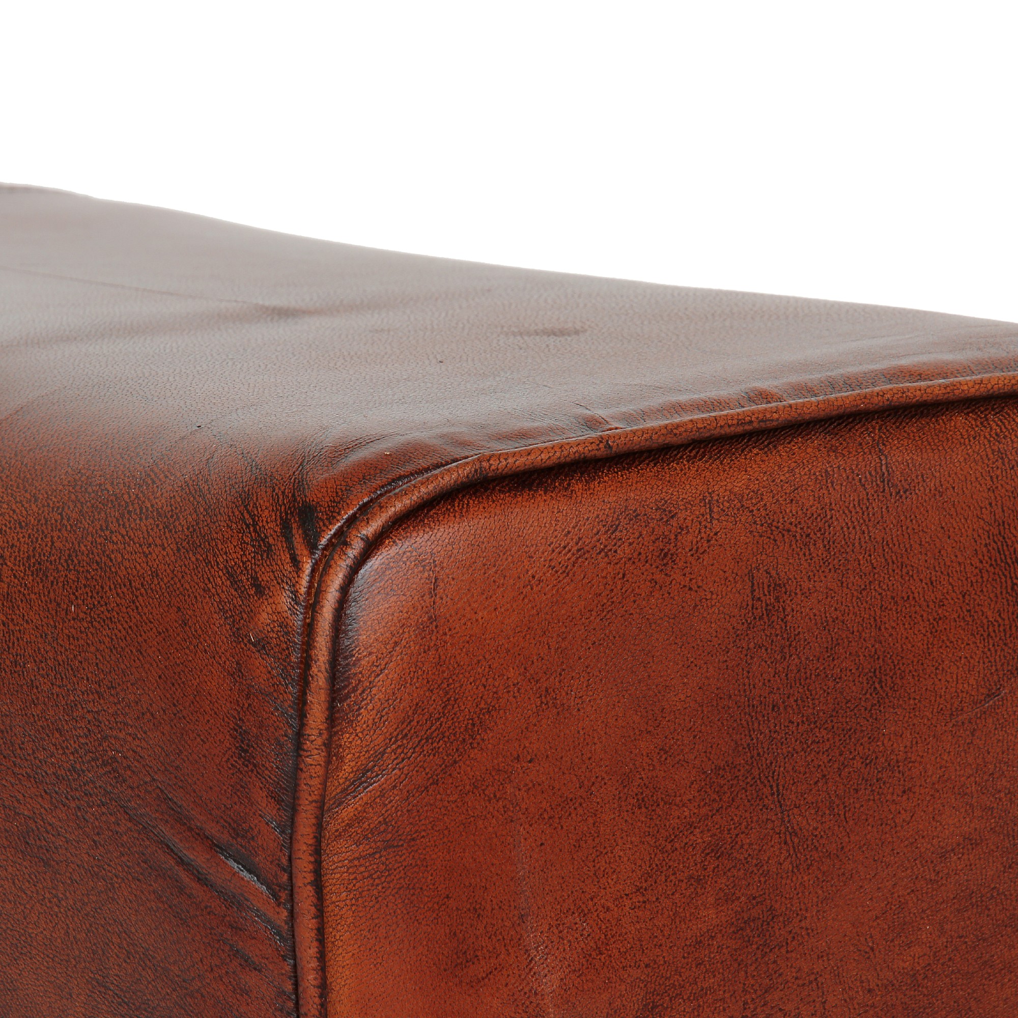 Sitzbank 'Harrison', cognac, natur, B 120 cm, H 53 cm, T 30 cm von fischer's lagerhaus