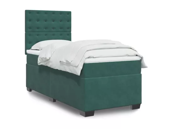 Sommier à lattes de lit et matelas Vert foncé 80x200 cm Velours