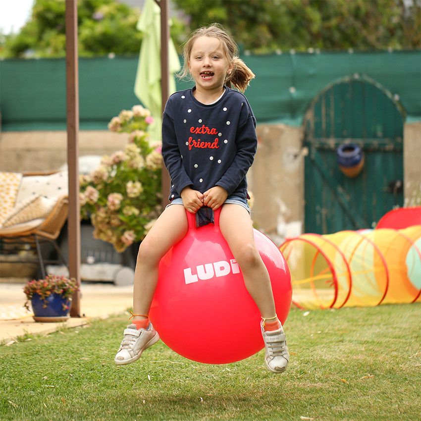 Ballon sauteur XXL - Rouge - Ecru