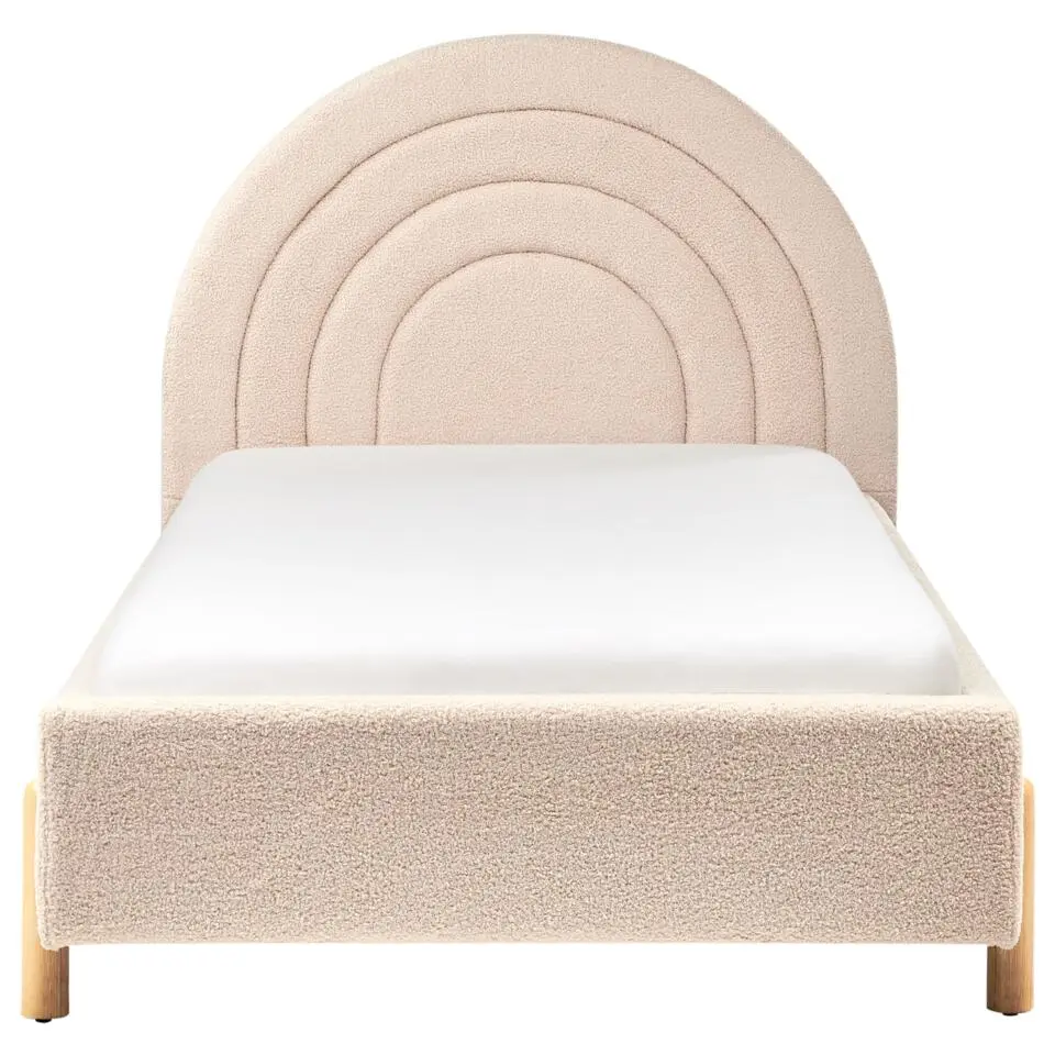 ANET - Bed - Beige - 90 x 200 cm - Bouclé