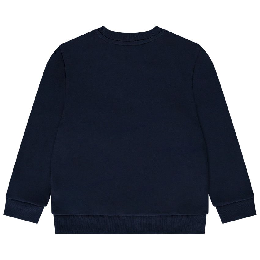 Sweat en molleton uni print fantaisie pour garçon - Bleu marine