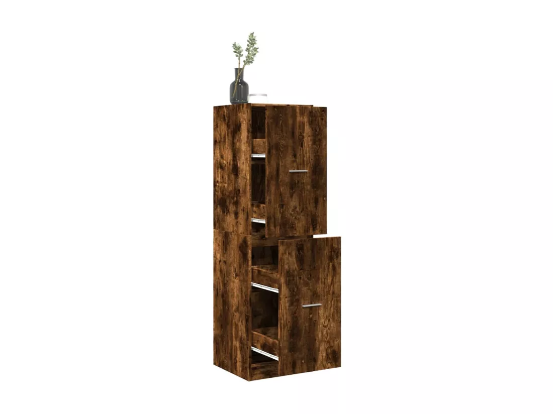 Armoire d'apothicaire chêne fumé 40x41x144,5 cm bois ingénierie