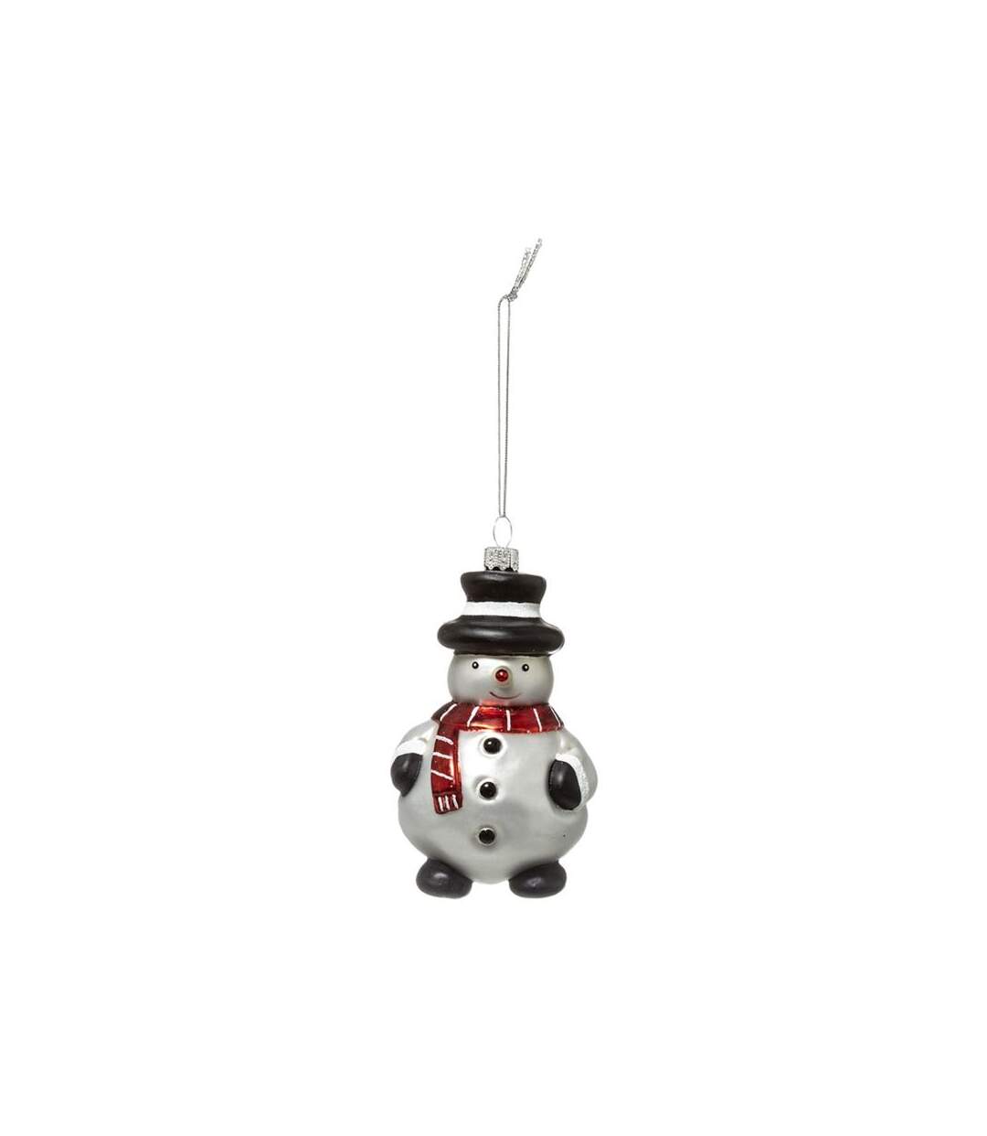 Paris Prix - Sujet De Noël Bonhomme De Neige soir 10cm Blanc