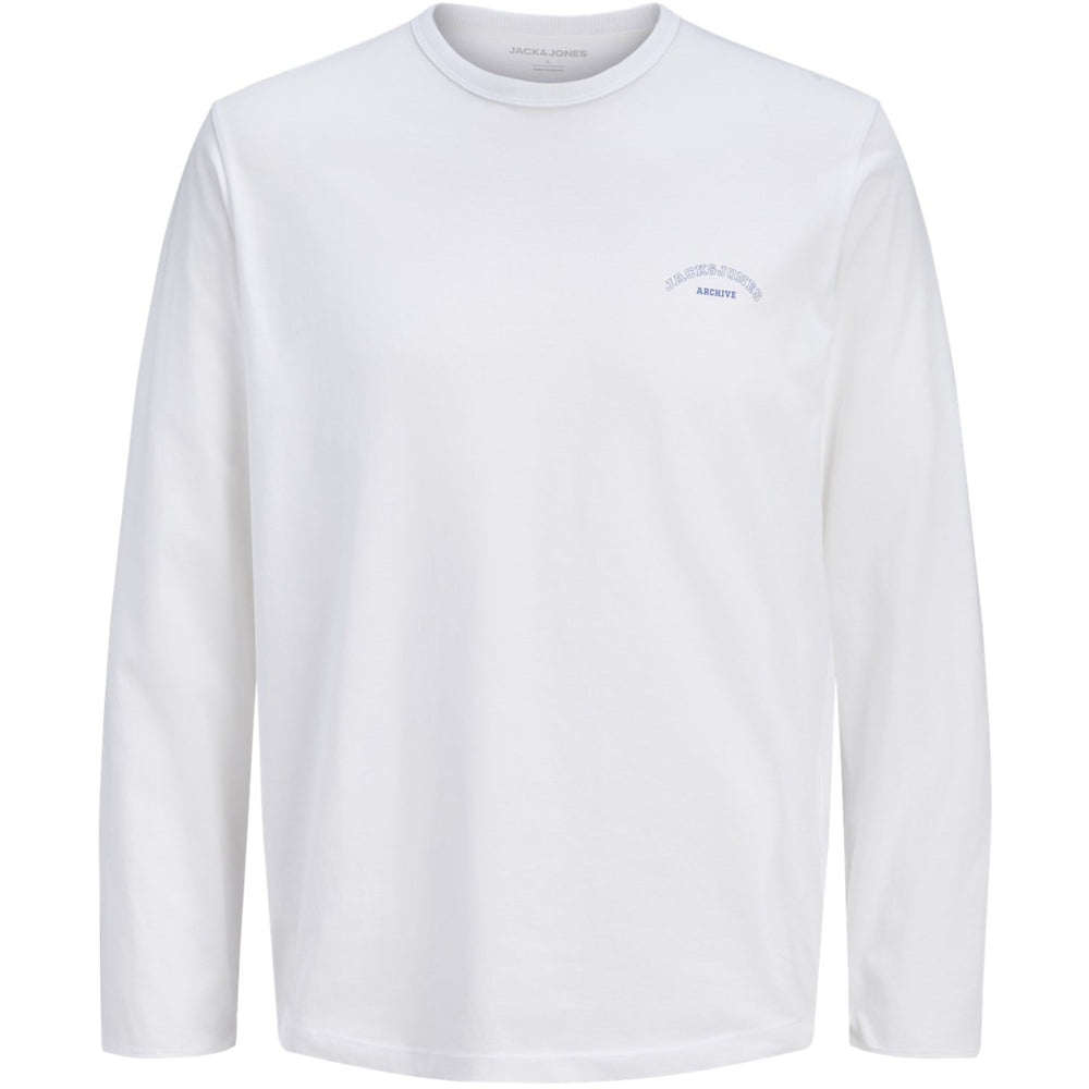 Køb Jack & Jones Junior Bright White Jjcollege Logo Tee Ls Crew Neck Jnr