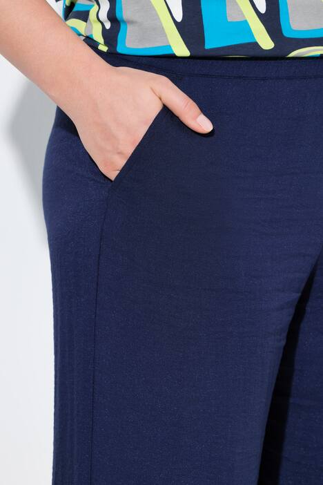 Culotte, wadenlang, weites Bein, Elastikbund, marine
