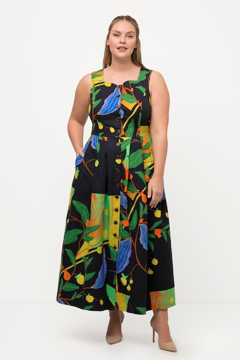 Trachtenkleid, Leinenmix, Herzausschnitt, ärmellos