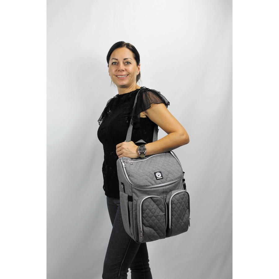 DOOKY Wickelrucksack 2 in 1 Grey melange