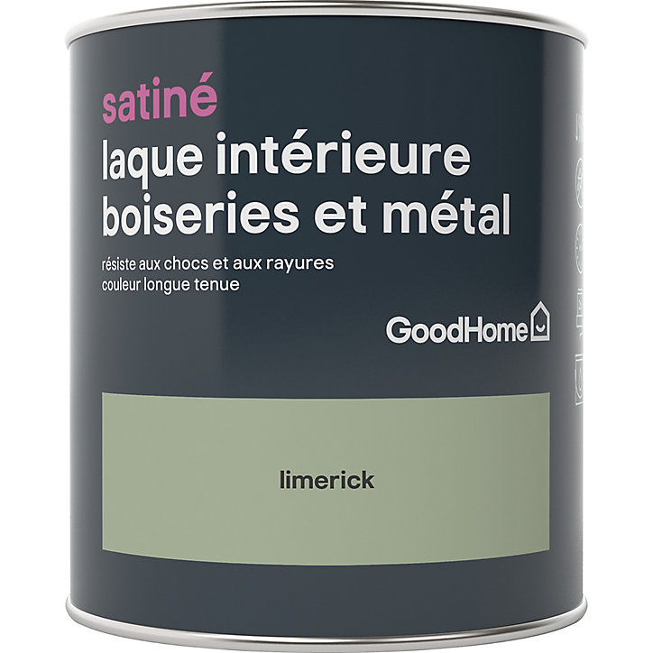 Laque boiseries et métal GoodHome Limerick Satin 0,75L