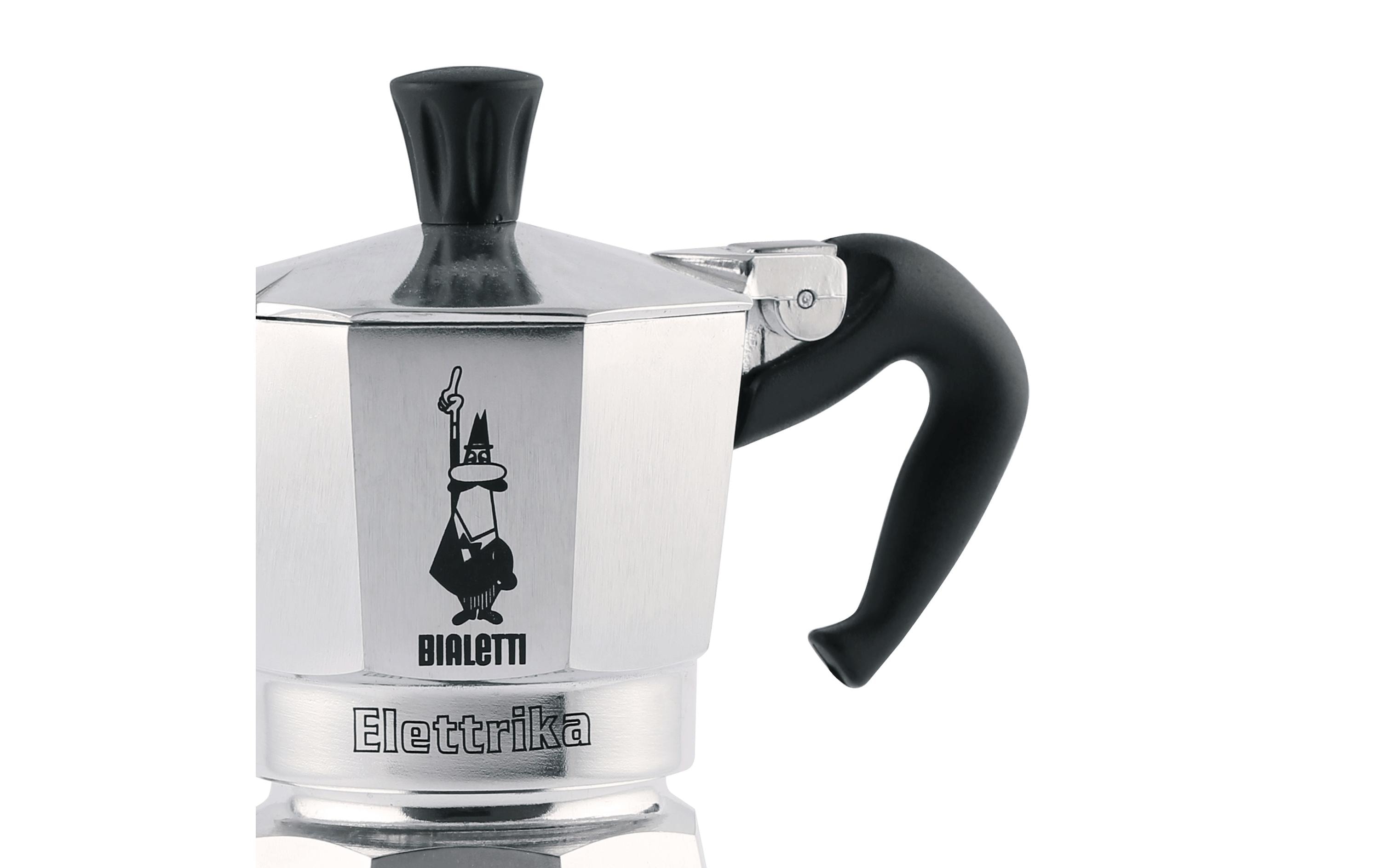 Espressokocher Elettrika 2 Tassen, SilberItalienische Espressokanne – ein Design-Klassiker