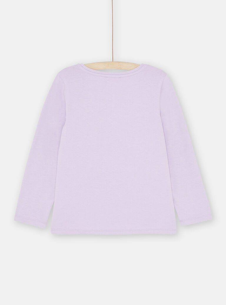 T-Shirt en sequin mauve fille