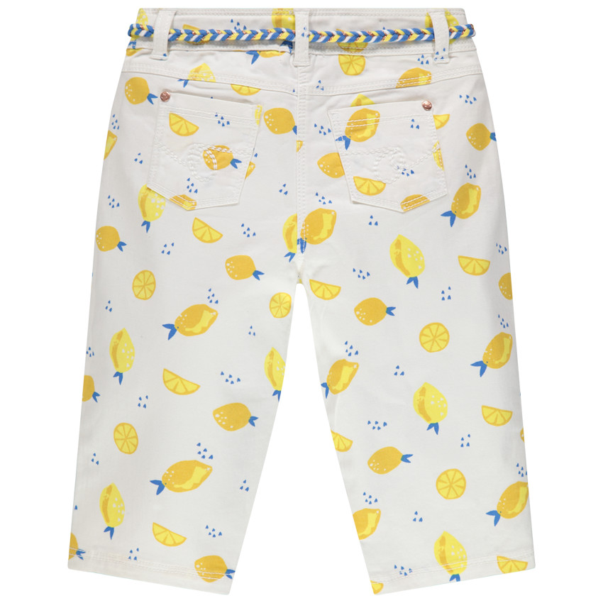 Pantacourt en twill imprimé all-over avec ceinture en cordelette
