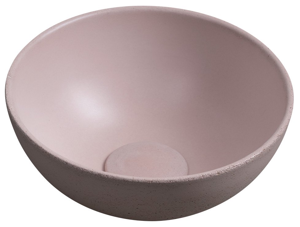 Sapho Minor toilet waskom beton 26cm roze met houder links