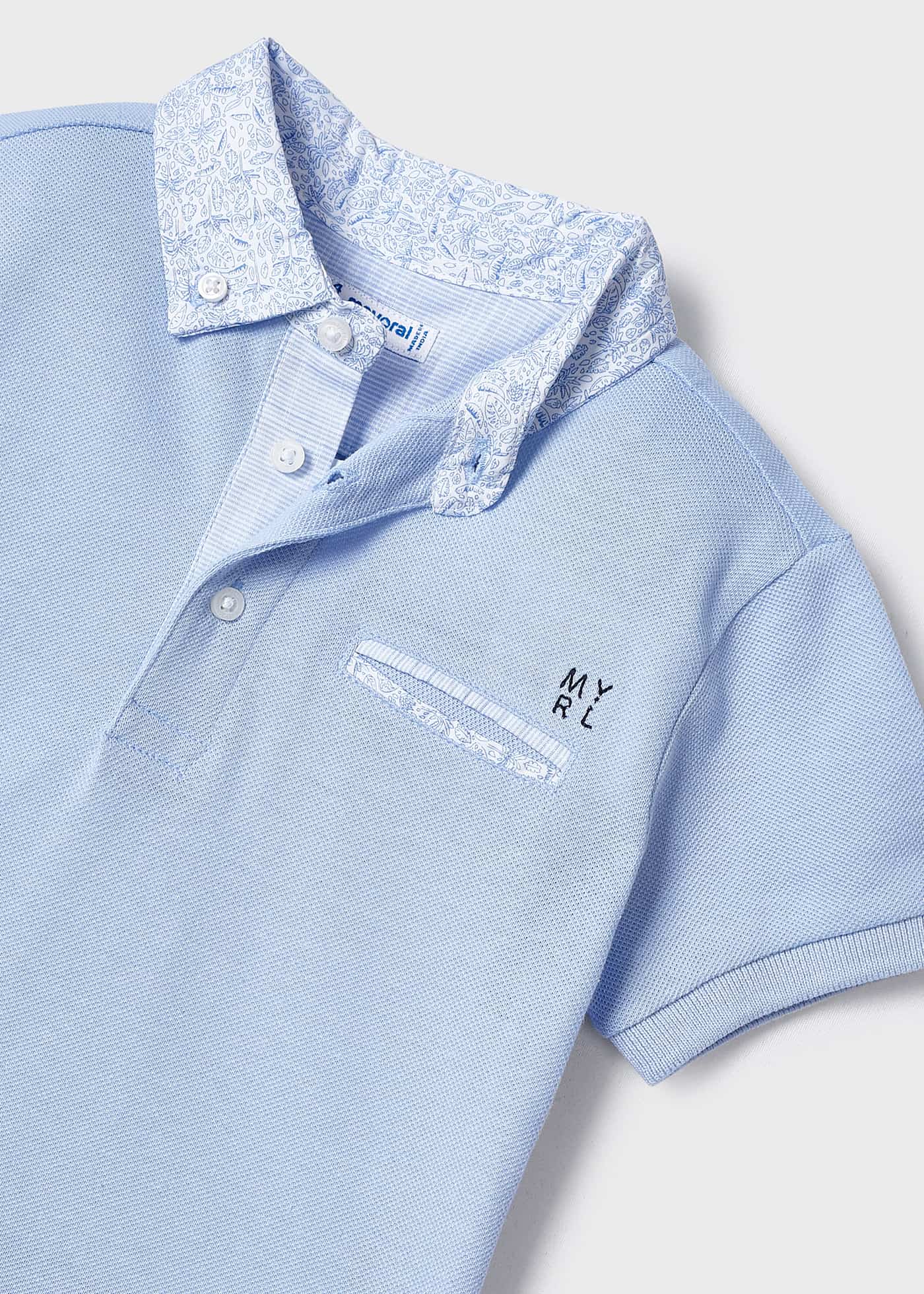 Camisa polo de algodão de manga curta para meninos
