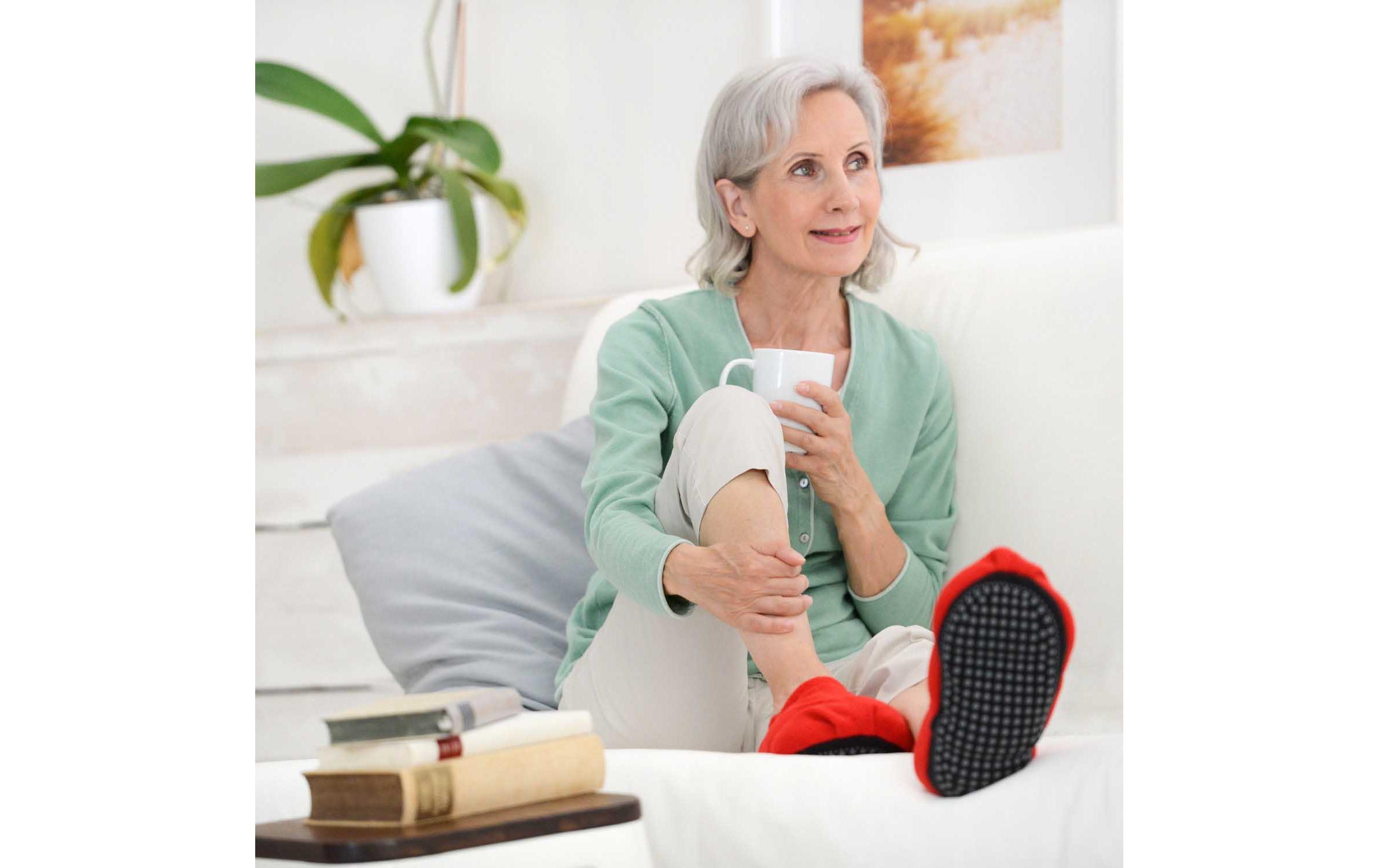 Fusswärmer Linum Relax Comfort Grösse S/MWärmende Hausschuhe mit Leinsamen