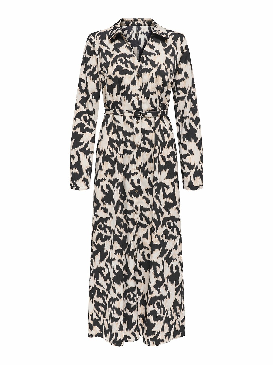 SOMENTE<br>Vestido longo reto com mangas compridas