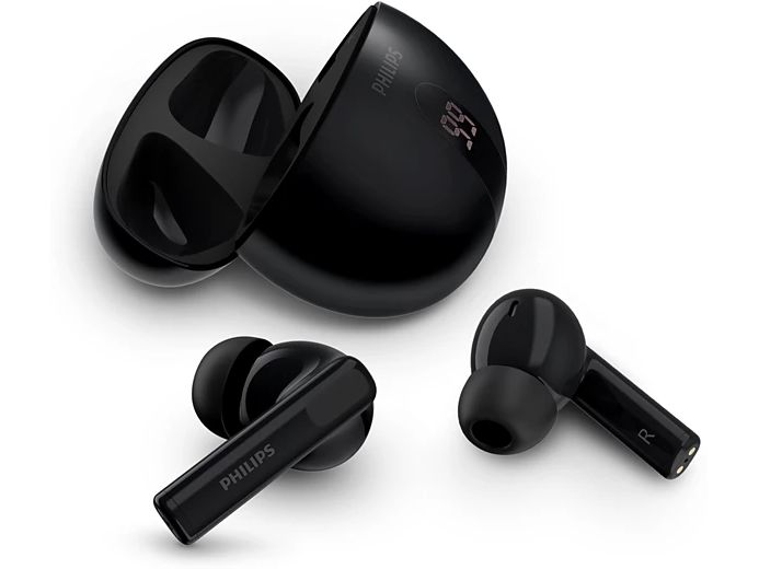 Philips True Wireless In-Ear-Kopfhörer TAT2520BK/00 Schwarz Kabellose In-Ear-Kopfhörer mit Geräuschunterdrückung und langer Akkulaufzeit