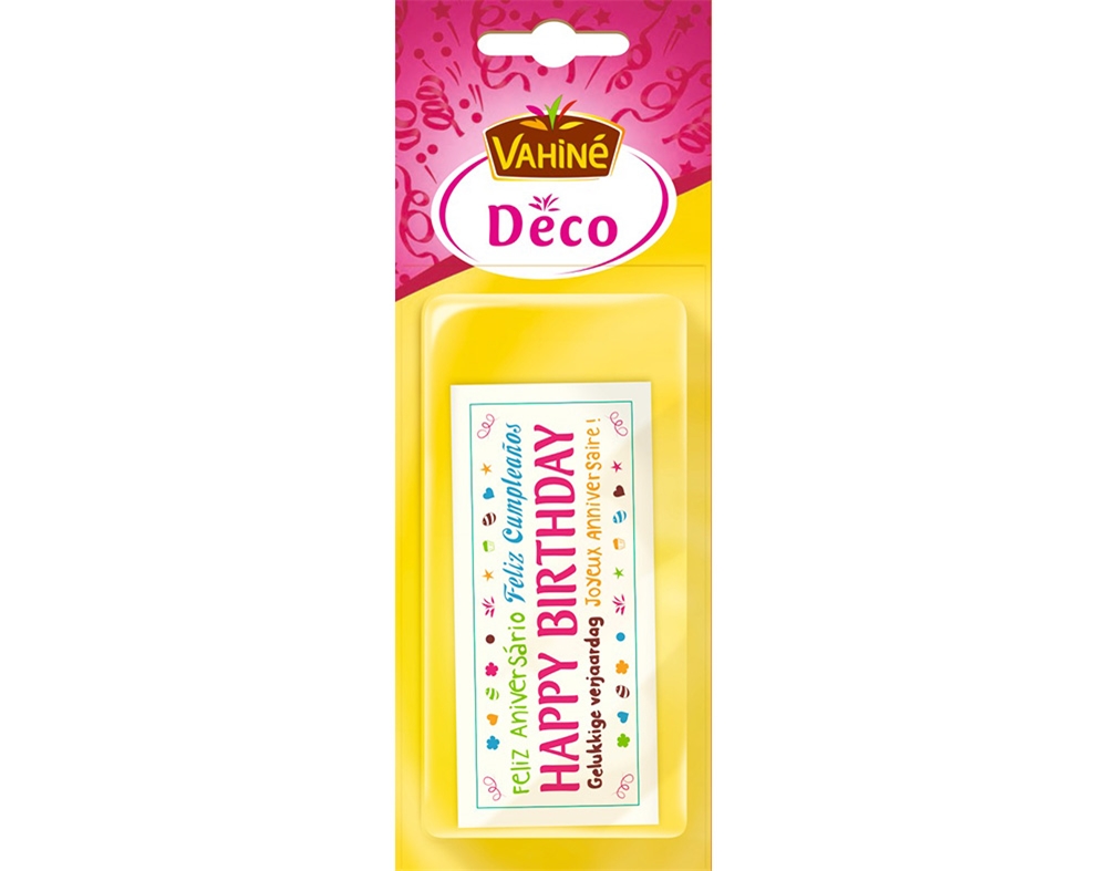 PLACA VAHINÉ DECORAÇÃO FELIZ ANIVERSÁRIO 11G