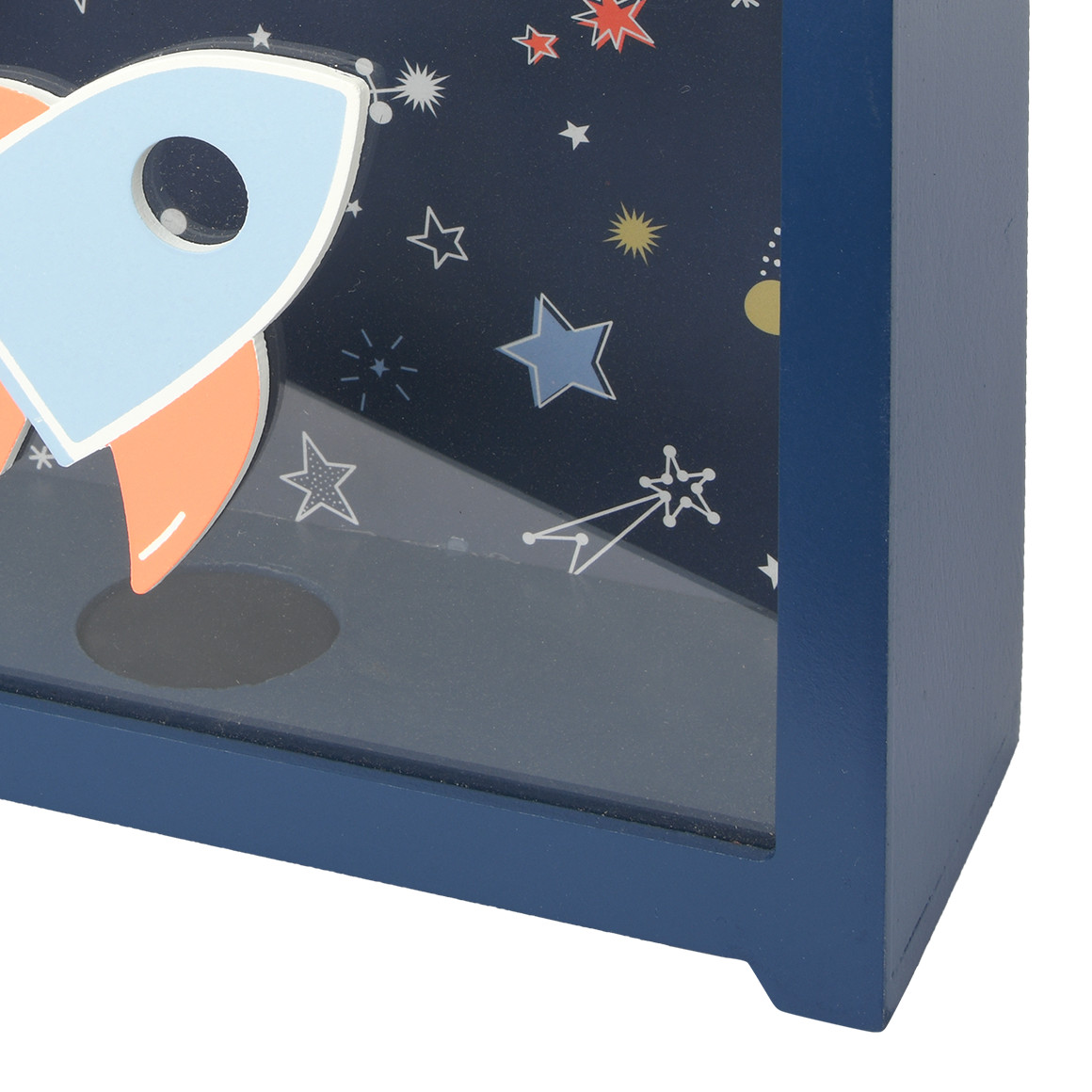 Topolino Spardose mit Weltraum-Motiven dunkelblau