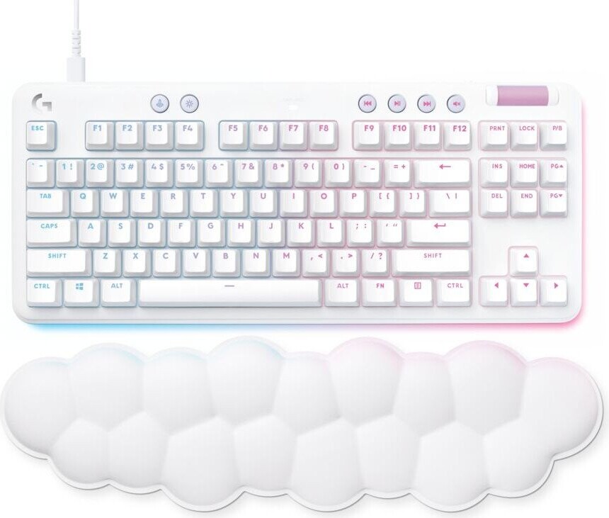 Logitech G713 - Gaming Tastatur Med Håndledsstøtte - Rgb - Hvid