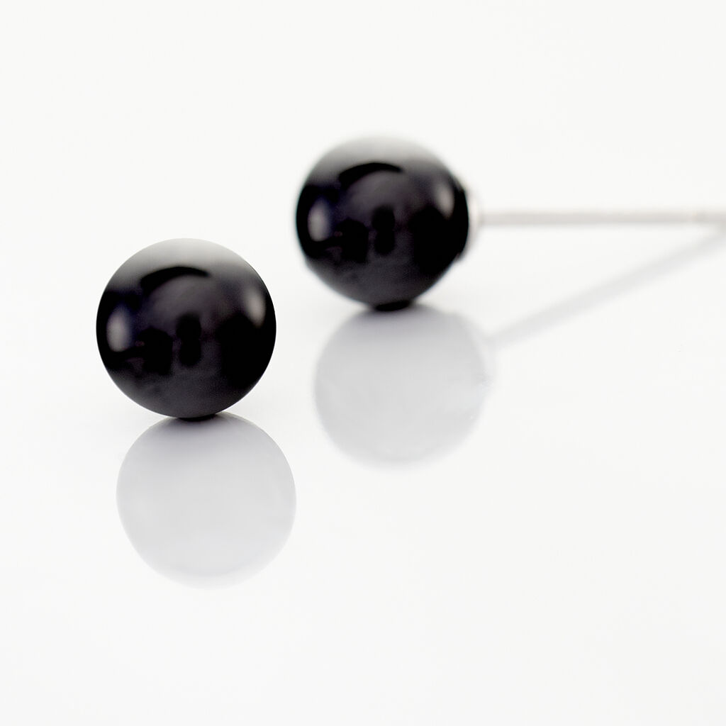 Boucles D'oreilles Puces Solene Argent Blanc Céramique