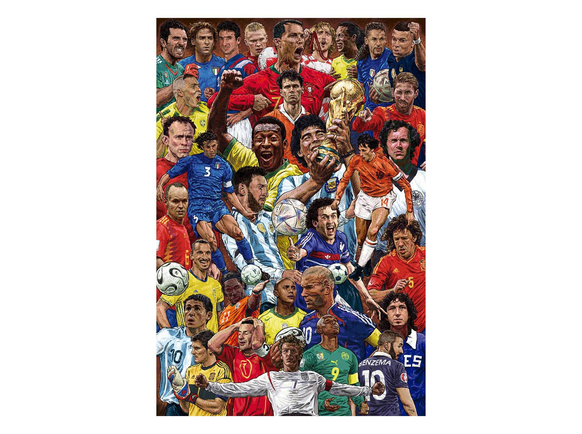 POSTER LEGENDARY FOOTBALLERS