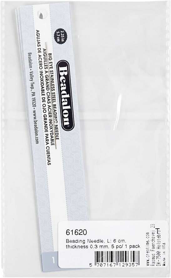Creativ Company Smykkenål: L: 6 cm, tykkelse 0,3 mm, 5 stk.
