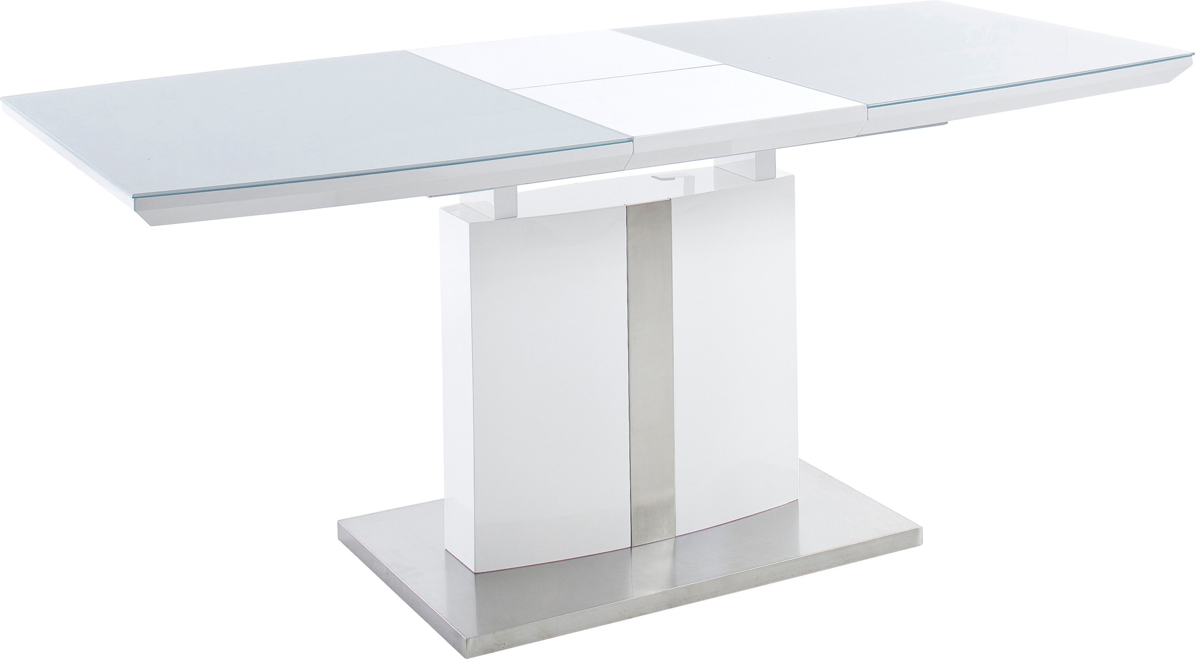 MCA furniture Esstisch »Najuma, TOPSELLER!« Tisch, Esstisch, OTTOs Choice,  Bootsform weiss mit Synchronauszug, Sicherheitsglas