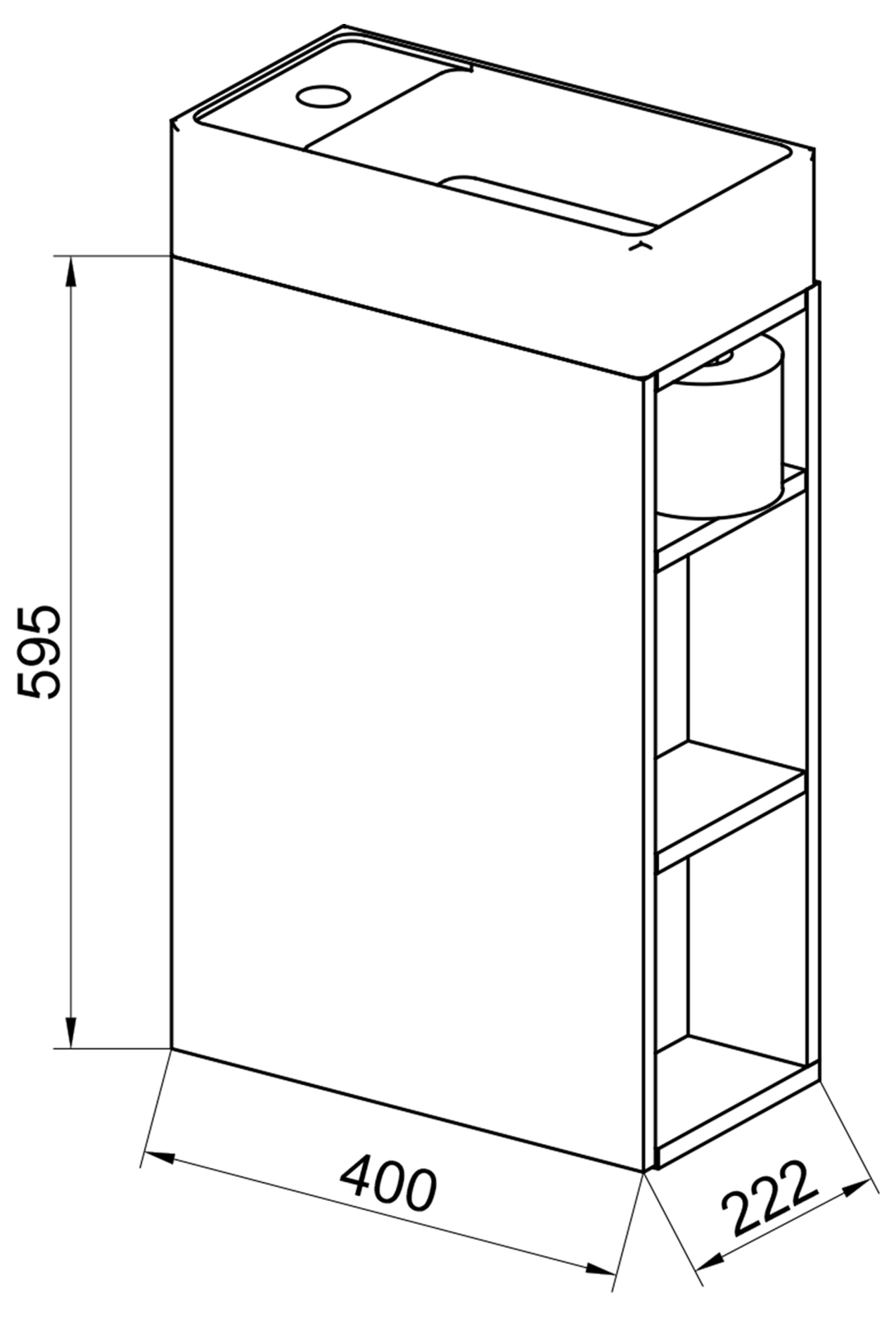 2-teiliges Waschbeckenset LUMIA - anthrazit - 40 cm