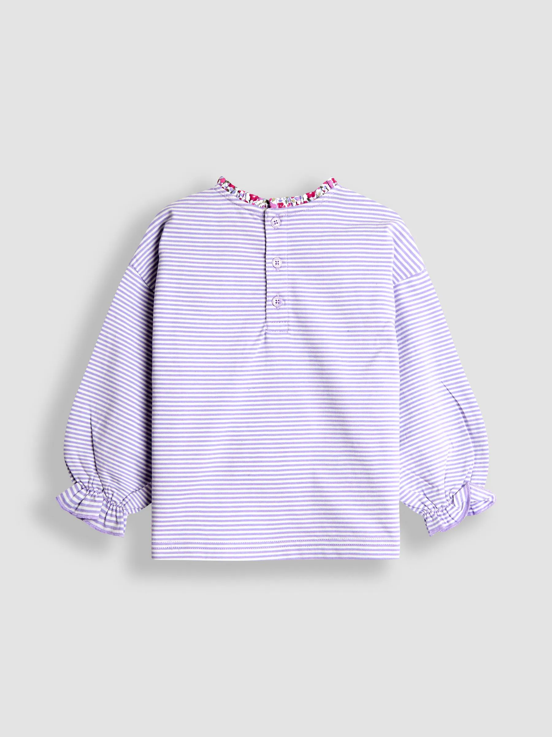 Cornflower Blue Fairy - JoJo Maman Bébé gestreepte top met afhangende schouders