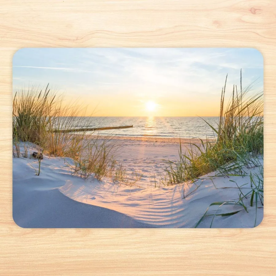 Nikima Platzset stabiles Vinyl Tischset Ostsee Meer Strand bunt